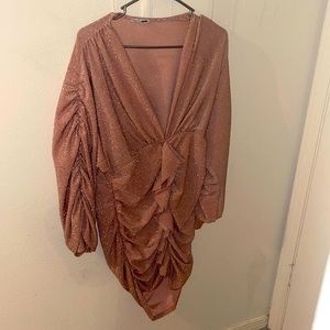 FASHION NOVA MID LENGTH RUFFLE DRESS